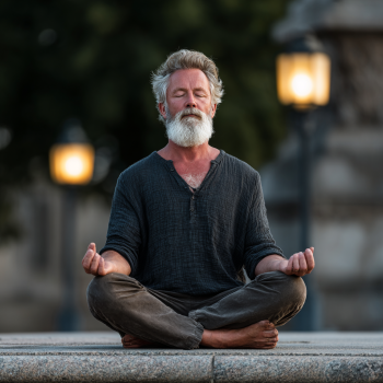 Adultos mayores practicando yoga